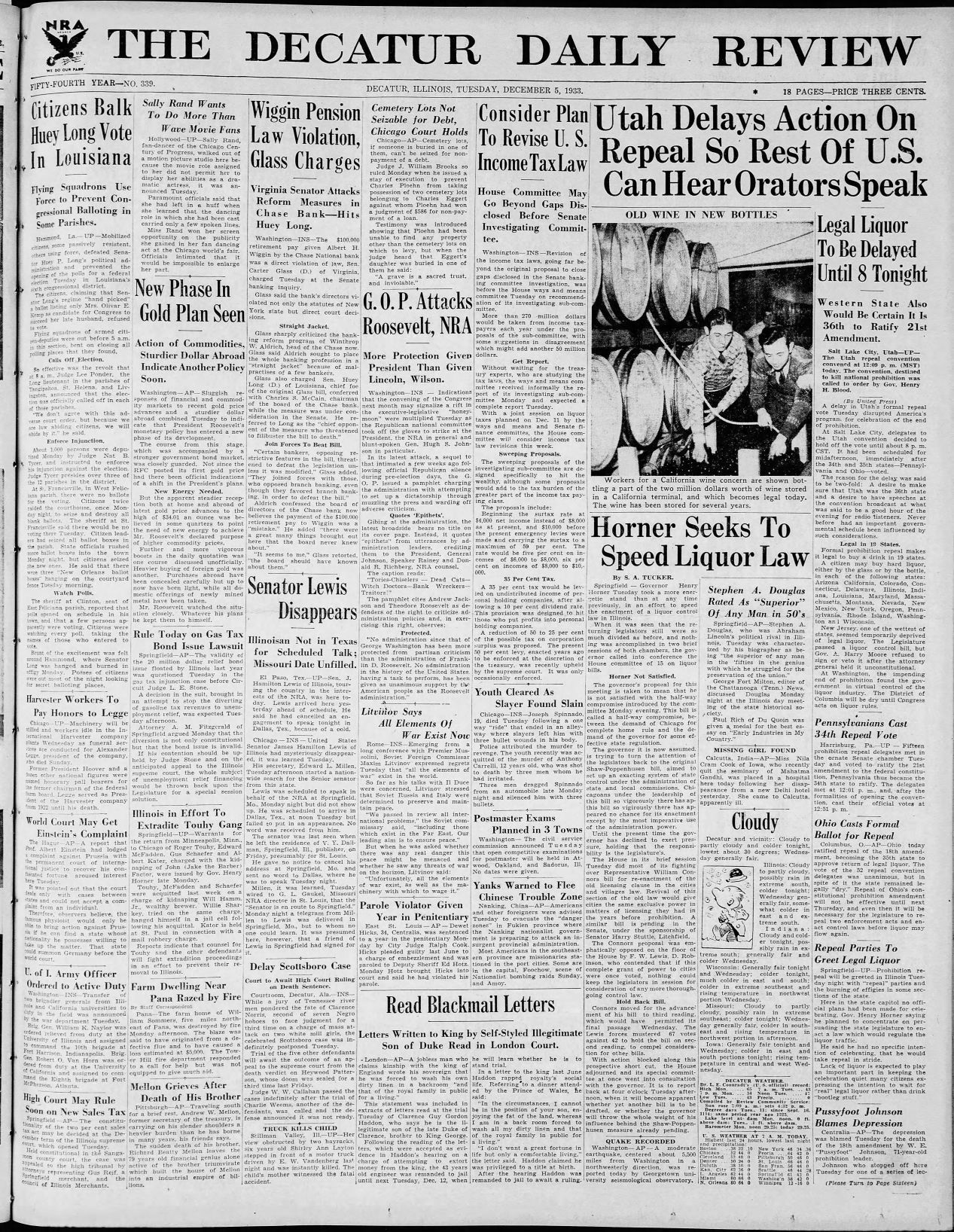 The Decatur Daily Review, Dec. 5, 1933